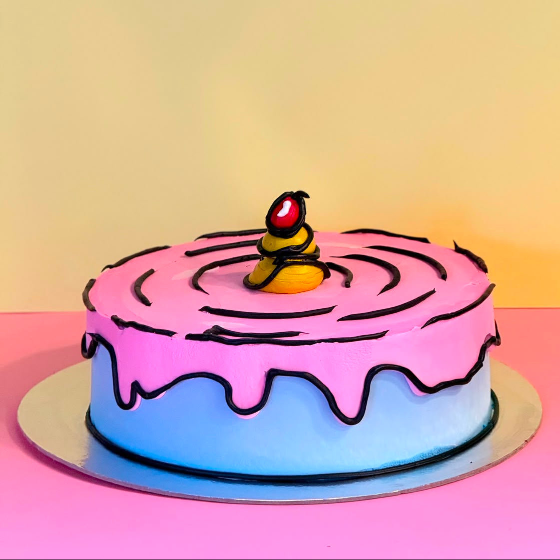 Round birthday cakes in Adelaide featuring personalised celebration designs made with Ben & Jerry's ice cream