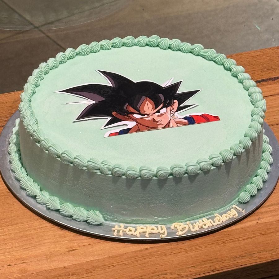 Dragon Ball birthday cakes in Adelaide featuring anime character decorations and Ben & Jerry's ice cream