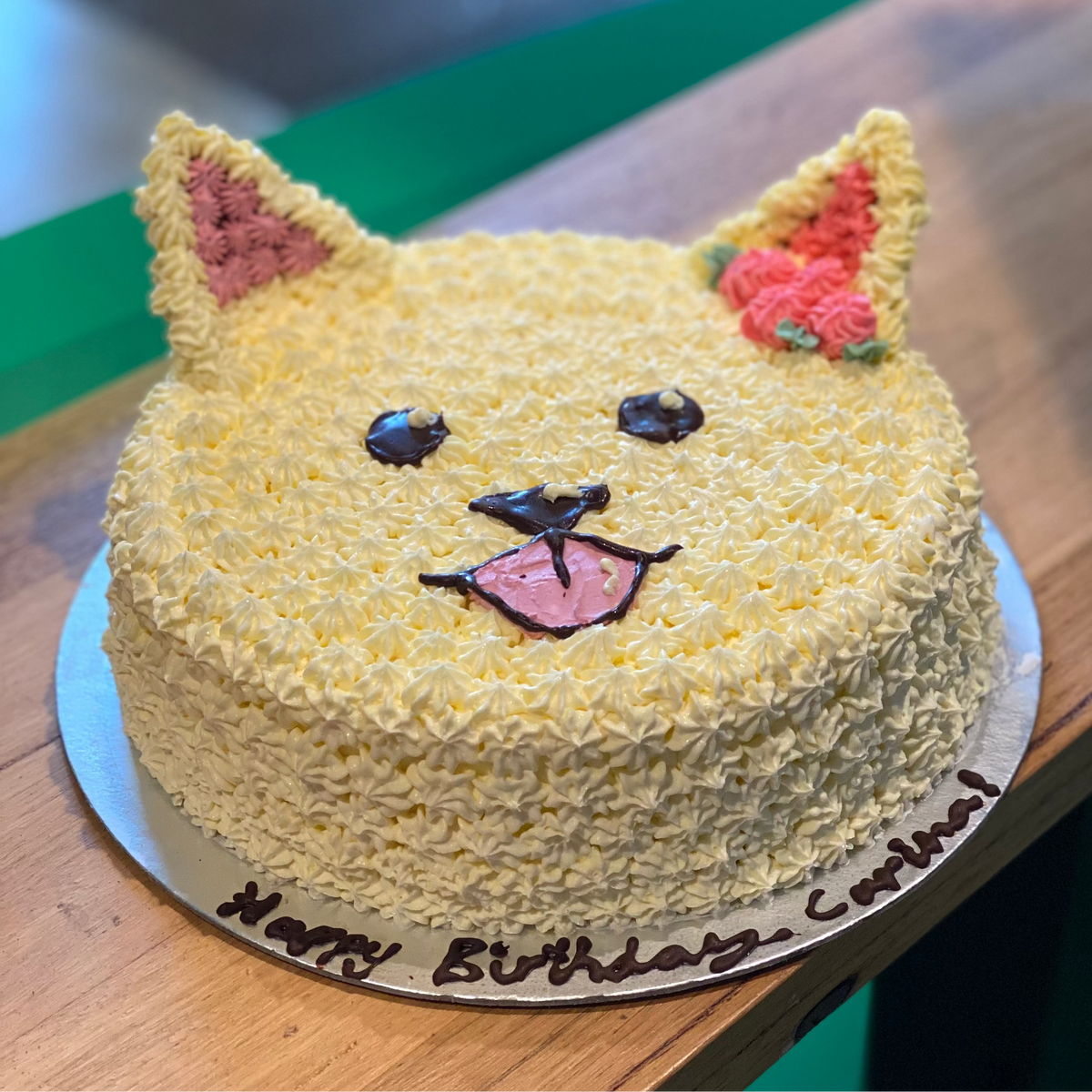 Full view of Doggo Cake #2, a dog-themed birthday cake handcrafted in Adelaide using Ben & Jerry's ice cream for a puppy-loving birthday celebration.