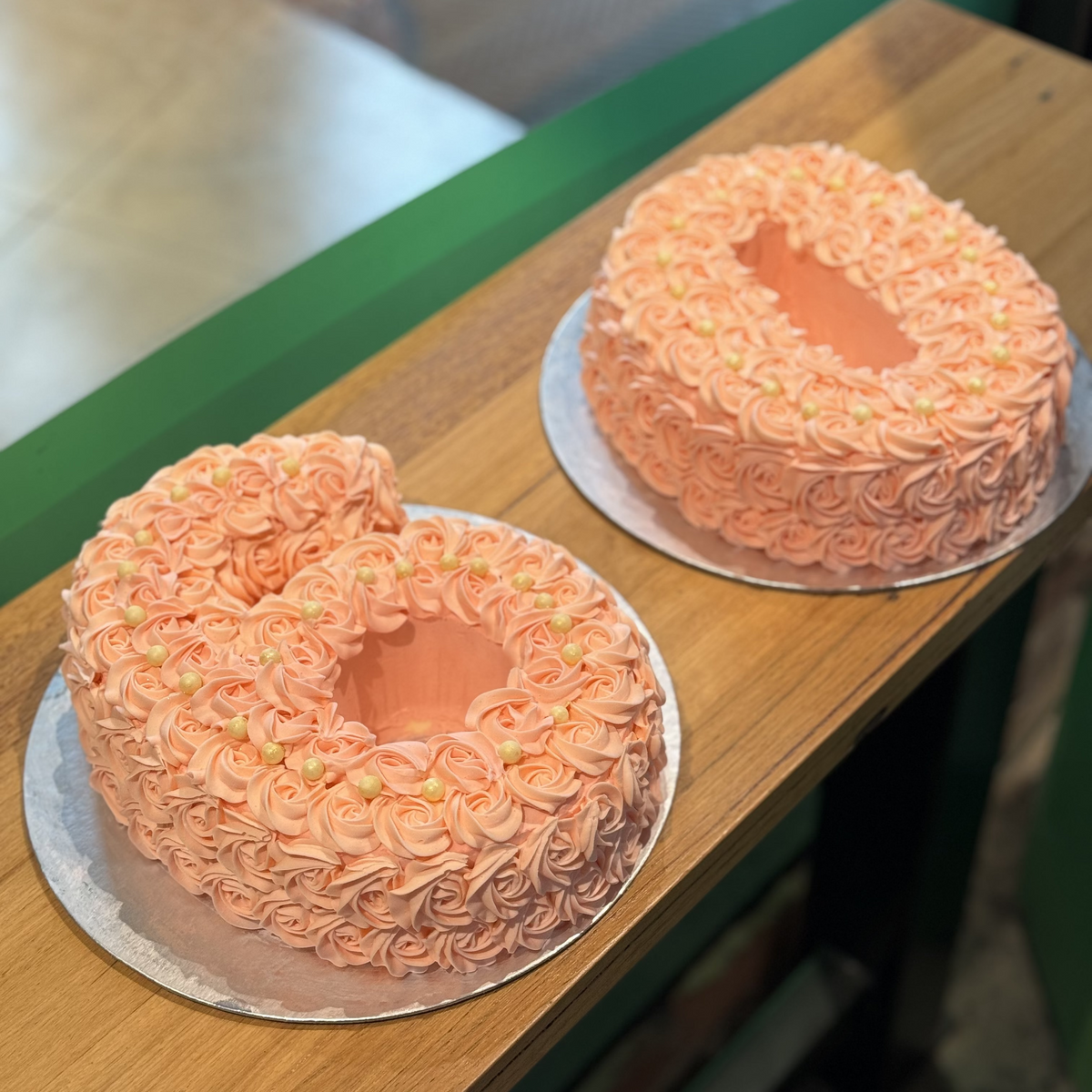 full view of a number zero birthday cake made with Ben & Jerry's ice cream in Adelaide, showcasing its distinctive numeral shape.