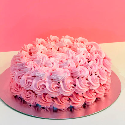 front view of a handcrafted rosette ice cream cake made using Ben & Jerry's ice cream in Adelaide, highlighting its textured floral-inspired finish.